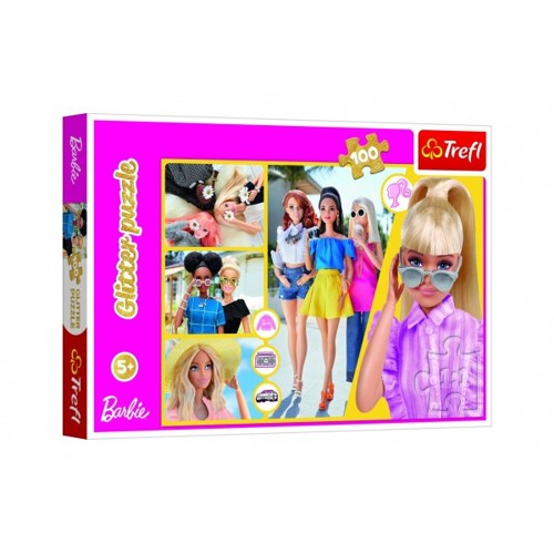 Puzzle Glitter Trblietavá Barbie 100 dielikov