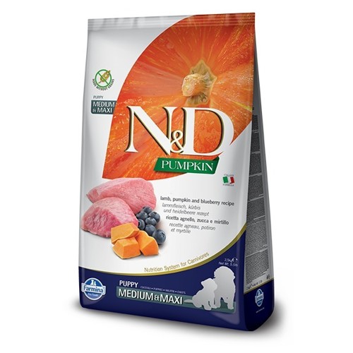 N&D dog PUMPKIN (GF) puppy medium & maxi, lamb & blueberry 2,5 kg