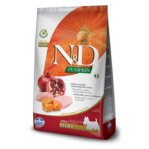 N&D dog PUMPKIN (GF) adult mini, chicken & pomegranate 7 kg