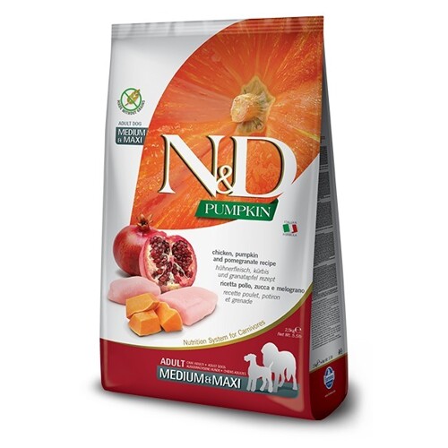 N&D dog PUMPKIN (GF) adult medium & maxi, chicken & pomegranate 12 kg