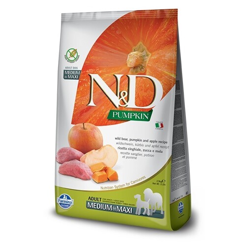 N&D dog PUMPKIN (GF) adult medium & maxi, boar & apple 12 kg