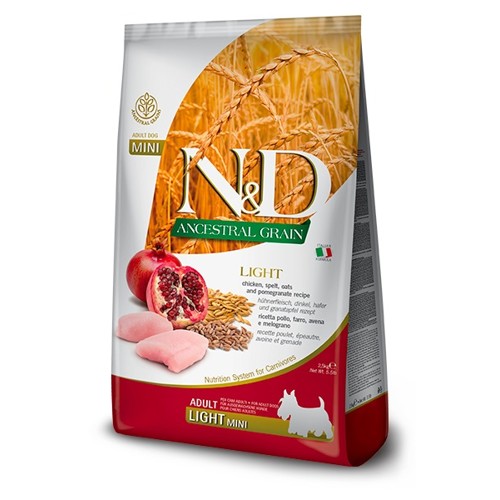 N&D dog AG adult mini, light, chicken, spelt, oats & pomegranate 2,5 kg