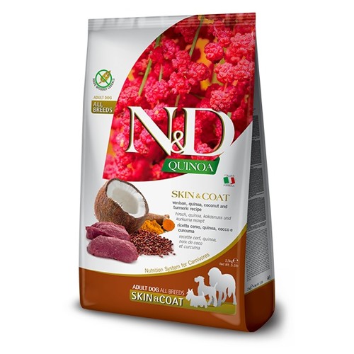 N&D dog QUINOA adult all breed, skin & coat, venison 2,5 kg