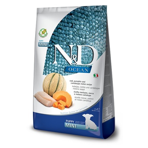 N&D dog OCEAN PUMPKIN GF puppy mini, cod & cantaloupe melon 0,8 kg