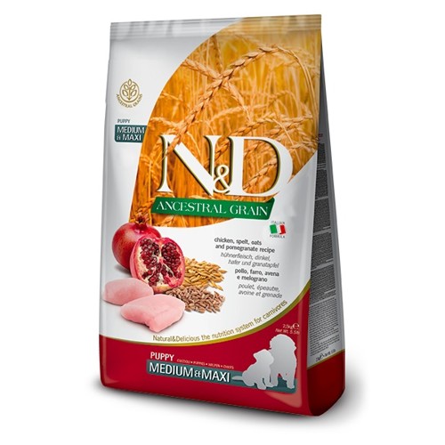 N&D dog AG puppy medium & maxi, chicken, spelt, oats & pomegranate 2,5 kg