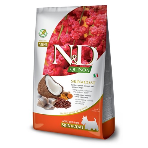 N&D dog QUINOA adult mini, skin & coat, herring & coconut 2,5 kg