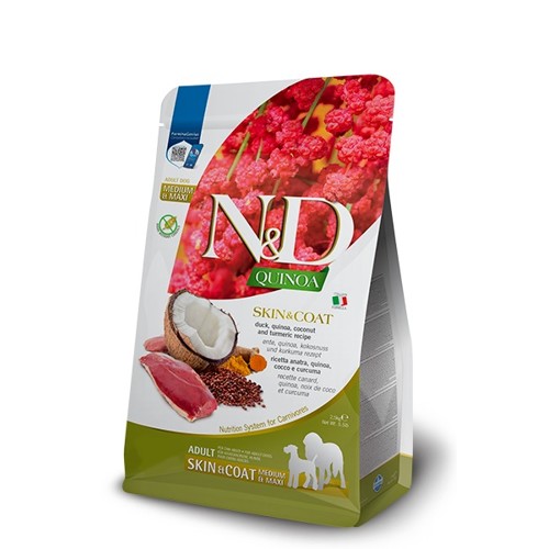 N&D dog QUINOA adult medium & maxi, skin & coat, duck & coconout 7 kg