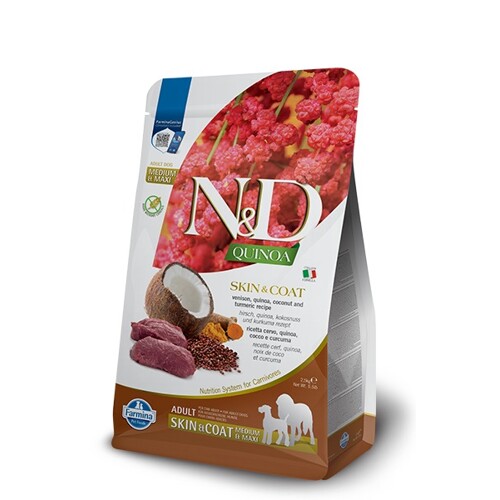 N&D dog QUINOA adult medium & maxi, skin & coat, venison & coconut 7 kg