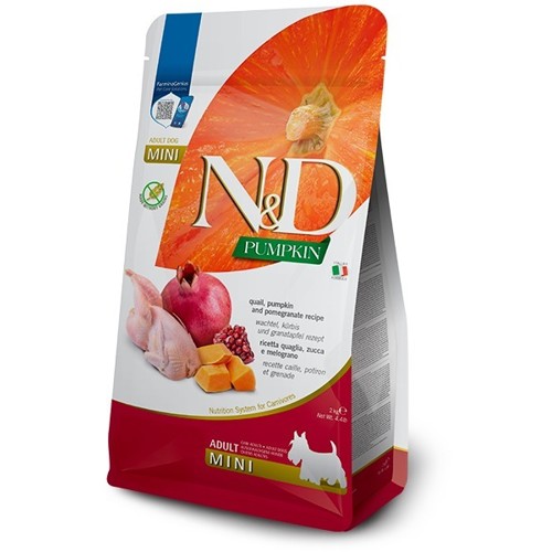 N&D dog PUMPKIN (GF) adult mini, quail & pomegranate 2 kg