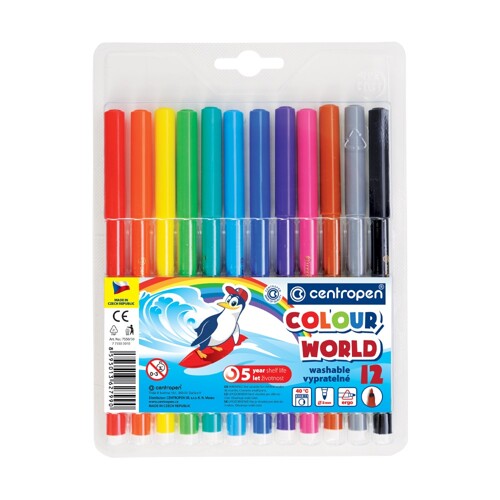 Fixy CENTROPEN 7550 Colour World - sada 12 ks