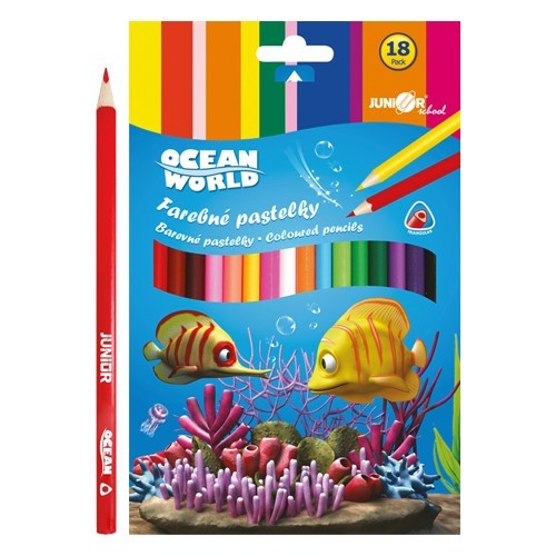 Pastelky Ocean World trojhranné 18 ks