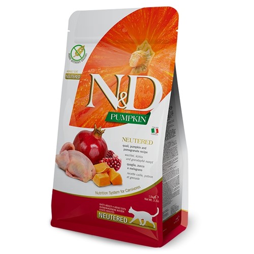 N&D cat PUMPKIN (GF) adult, neutered, quail & pomegranate 1,5 kg