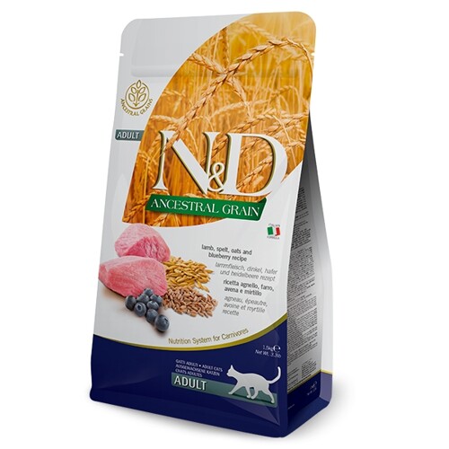 N&D cat AG adult, lamb, spelt, oats & blueberry 0,3 kg