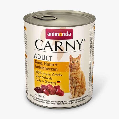 Animonda CARNY® cat Adult hovädzie,kura a kačacie srdiečka bel. 6 x 800 g