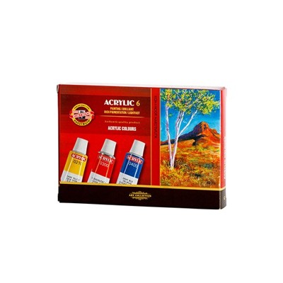 Farby akrylové KOH-I-NOOR 16 ml, sada 6 ks