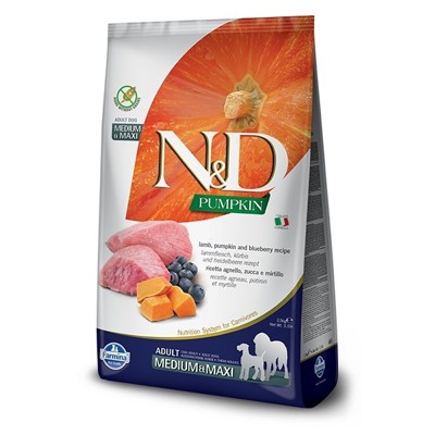 N&D dog PUMPKIN (GF) adult medium & maxi, lamb & blueberry 2,5 kg