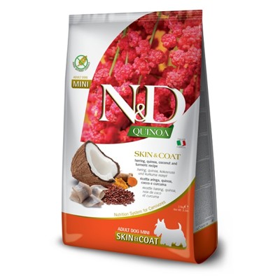 N&amp;D dog QUINOA adult mini, skin &amp; coat, herring &amp; coconut 2,5 kg