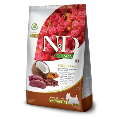 N&amp;D dog QUINOA adult mini, skin &amp; coat, venison &amp; coconut 2,5 kg