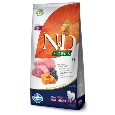 N&amp;D dog PUMPKIN (GF) adult giant maxi, lamb &amp; blueberry 12 kg