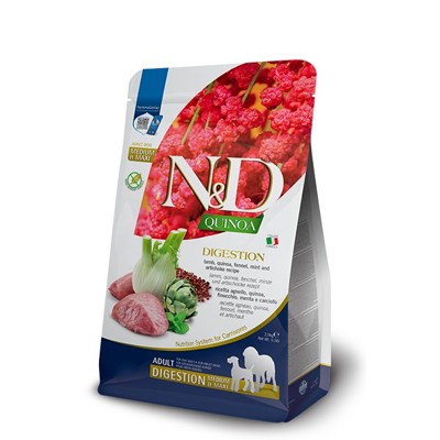 N&amp;D dog QUINOA adult medium &amp; maxi, digestion, lamb and fennel 7 kg