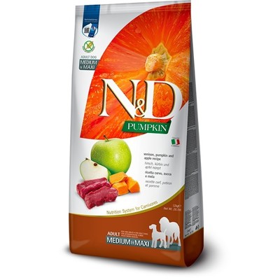 N&D dog PUMPKIN (GF) adult medium & maxi, venison & apple 12 kg