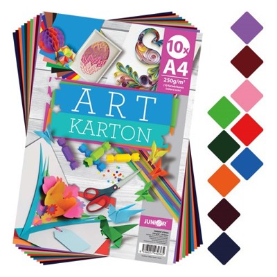 Zložka farebného papiera A4 (výkresov) ART karton 10 listov /10 farieb, 250g/m...