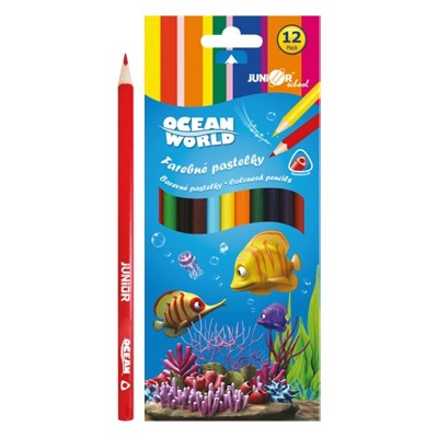 Pastelky Ocean World trojhranné 12 ks