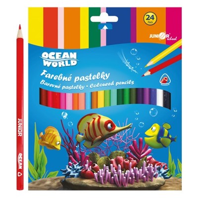 Pastelky Ocean World trojhranné 24 ks