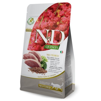 N&amp;D cat QUINOA (GF) adult, neutered, duck, broccoli &amp; asparagus 5 kg