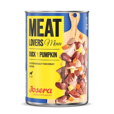 Josera konzerva Dog Meat Lovers Menu Duck with Pumpkin 400 g